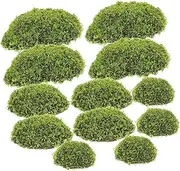 12Pcs Artificial Moss Rocks Realistic Faux Stones for Micro Landscape Bonsai Fish Tank Decoration Mossy Stones for Garden Courtyard Landscaping
