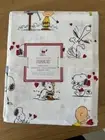 Pottery Barn Kids Snoopy Peanuts Valentines Full Sheet Set Organic Hearts NEW
