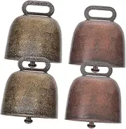 BUTIFULSIC 4Pcs Vintage Cattle Bells Bell Lightweight Cow for DIY Crafts Elegant Design Antique for Pets and Livestock