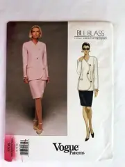 Uncut Vogue Pattern 1706 Bill Blass Designer Skirt Suit Jacket 8 10 12