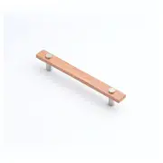Lenah 160mm Cabinet Handle, Tasmanian Oak &amp; Satin Chrome Face Caps