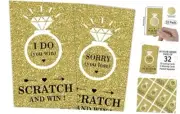 Gold Diamond Bridal Shower Scratch Off Game Cards（32 PCS） Gift Certificate