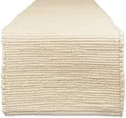 DII Cotton Everyday Machine Washable Chindi Rag Table Runner, 14 X 72, Natural