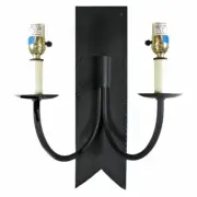 NWT PA Lightworks Dual Wall Sconce Lamp Sleek Matte Black Metal Light Val.$220
