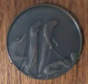 ANDOR MÉSZÁROS 1948 'Christ is Laid in the Tomb' Bronze Relief Medallion