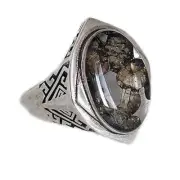 Seymchan pallasite Meteorite Ring S925 silver Ring Jewelry LB087