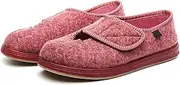 [gaoxiao] Diabetic Slippers Shoes for Womens Arthritis Edema Adjustable Closure Wide Fit Large Size Arthritis Swollen Feet Footwear Anti-Slip Rubber Sole(Size:40,Color:Pink)