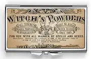 Vintage Witch's Powders Pill Box Compact Rectangle 7 Day Pill Box Pill Case