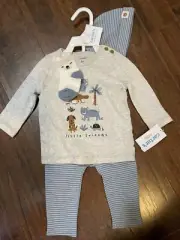 Carters 4 Piece Animal Take Me Home Set Blue Grey 6 Months New