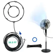 Fan Misting Kit for Outdoor Cooling 26.3 FT Misting Hose 8 Brass Misting Nozz...