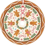 Gingerbread Man Christmas Tree Skirt Xmas Tree Mat Halloween Christmas