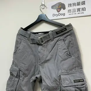 跩狗嚴選 極度乾燥 Superdry Cargo 復古水洗 短褲 多口袋 重磅純棉耐磨 工作褲 斯里蘭卡製 灰色 附腰帶