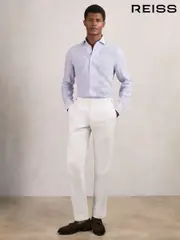 Reiss White Hamlet Slim Fit Lyocell Linen Suit Trousers (H62755) | $360