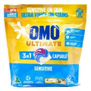 OMO Ultimate Laundry Detergent Capsules 3 in 1 Sensitive Pack of 28's