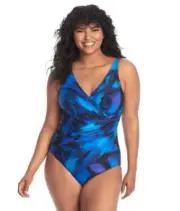 Miraclesuit L34409 Nuage Blue Oceanus One-Piece Women's Size 16