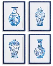 Napa Home & Garden Set of 4 Ornamental Urns in Blue NoSize Navy