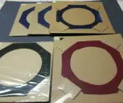 Five Octagon Velvet liners 11" outside 7 3/4" inside Assorted colors