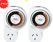 HPM 24 Hour Analog Timer x2 With Offset Mechanical Power Point LIGHT TOYS PUMP