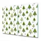 Glass Induction Ceramic Hob Cover Geometric Cartoon Trees Minimalistic 2x30x52