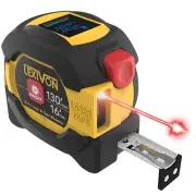2-in-1 Digital Laser Tape Measure with Auto-Lock Tape - 130ft/16ft Precision