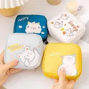 On My Mind - Cat Print Sanitary Pouch Cats - White - One Size