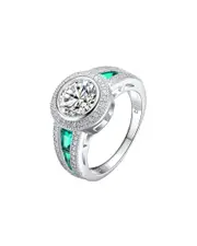 Genevive Silver CZ Statement Ring