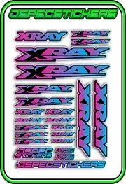 XRAY RC A5 STICKER SHEET NT1 T4 XB9 RX8 ELECTRIC NITRO DECALS R/C PINK BLUE B