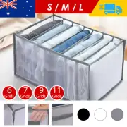 7 Grids Storage Bag Clothes Pants Jeans Drawer Organizer Wardrobe Boxes Foldable