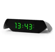 Car Digital Clock Solar USB ABS Dashboard LCD Screen Display Time Thermometer