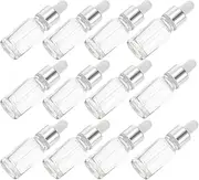 PENIKOKO 12Pcs Transparent Dropper Bottles for Essential Oils Perfume and Aromatherapy Portable Glass Containers with Ring and Tip for Travel and DIY