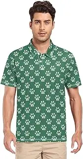 [ZZXXB] Dog Paw Print Happy St Patrick's Day Men's Polo Shirts Short Sleeve Quick Dry Athletic Outdoor Sports Golf Shirts S-XXL