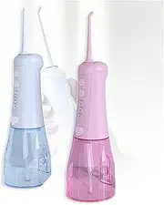 FREEZYMAN Water Floss Cleaner Set of 2 Electric Red Teeth 3 Modes IPX7 Waterproof Professional Cordless Portable Household Water Floss Scaling Belt 350 Ml Detachable Water Tank for Cleaning Teeth and