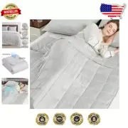 Luxurious Light Grey Weighted Blanket 60" x 80" - 15lbs Cozy Napping Essential