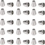 30Pcs Metal Bell Stopper Conical Cord Ends Lock Fastener Zipper Pull Rope Ends T