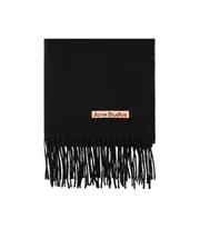 Acne Studios Logo Patch Fringed-Edge Scarf One size Pink