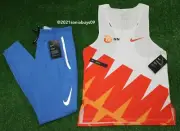 Nike Men's Flex Running Pants & Aeroswift Running Singlet, Blue/White, Size S