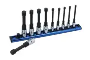 Laser Tools Reduced Shank Hex Socket Bit Set 1/4d & 3/8D 10pc 5mm to 14mm 8910