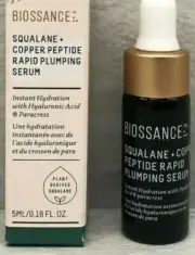 Biossance Squalane + Copper Peptide Rapid Plumping Serum .16oz/5mL Trial Sz BNIB