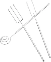 CIYODO 1 Set Stainless Steel Fondue Fork Reusable Cheese and Chocolate Dipping Tools for Hot Pot Barbecue Grill Ergonomic Design with Two Pronged Spiral Three Pronged Options