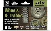 Vallejo 71213 Model Air Wheels & Tracks 6 Colour Acrylic Paint Set, 17 ml (Pack of 6)