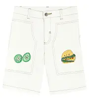 [Stella McCartney Kids] Stella McCartney Kids Embroidered cotton blend shorts Y 6 white