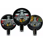 Chicago Blackhawks Stanley Cup Champions Hockey Puck Beer Tap Handle Set 2010, 2