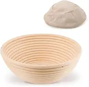 Sourdough Bread Proofing Baskets with Liner, Dough Rising Ratten Bowl for Bread Making and Baking, Round, 8.5 inch
