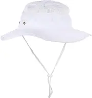 [DEARMAMY] Sun Blocking Hat for Boys and Girls Mesh Fisherman Bucket Hat Breathable Girls Boys Outdoor Hat Lightweight Compact White