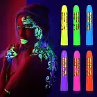 Glow in the Dark Body Face Paint, 6Pcs UV Crayon Kit Neon Accessories for Glow P