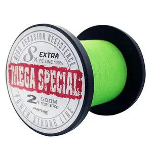 《POKEE》MEGA SPECIAL 8X 500M 螢光綠/螢光桔 PE線 中壢鴻海釣具館 布線 編織線
