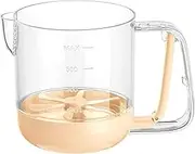 Multifunctional Egg Stir Cup Hand-Pressed Cream Beating Cup Egg Mixing Cup Semi-Automatic Egg Stirring Cup Multifunctional Hand Push Mixer for Baking Cooking and Whisking(Orange)