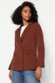 Double Breasted Closure Blazer with Buttons