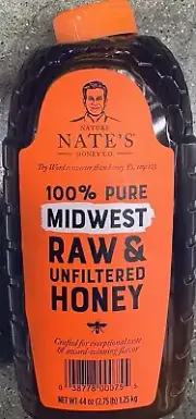 Nature Nate's 100% Pure MIDWEST Raw & Unfiltered Honey 44 oz Bottle