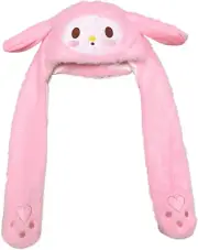 Kawaii Ear Moving Jumping Hat Cute Cartoon Fluffy Cap Soft Warm Headwear Anime P